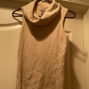Ann Taylor sleeveless turtleneck beige or camel color